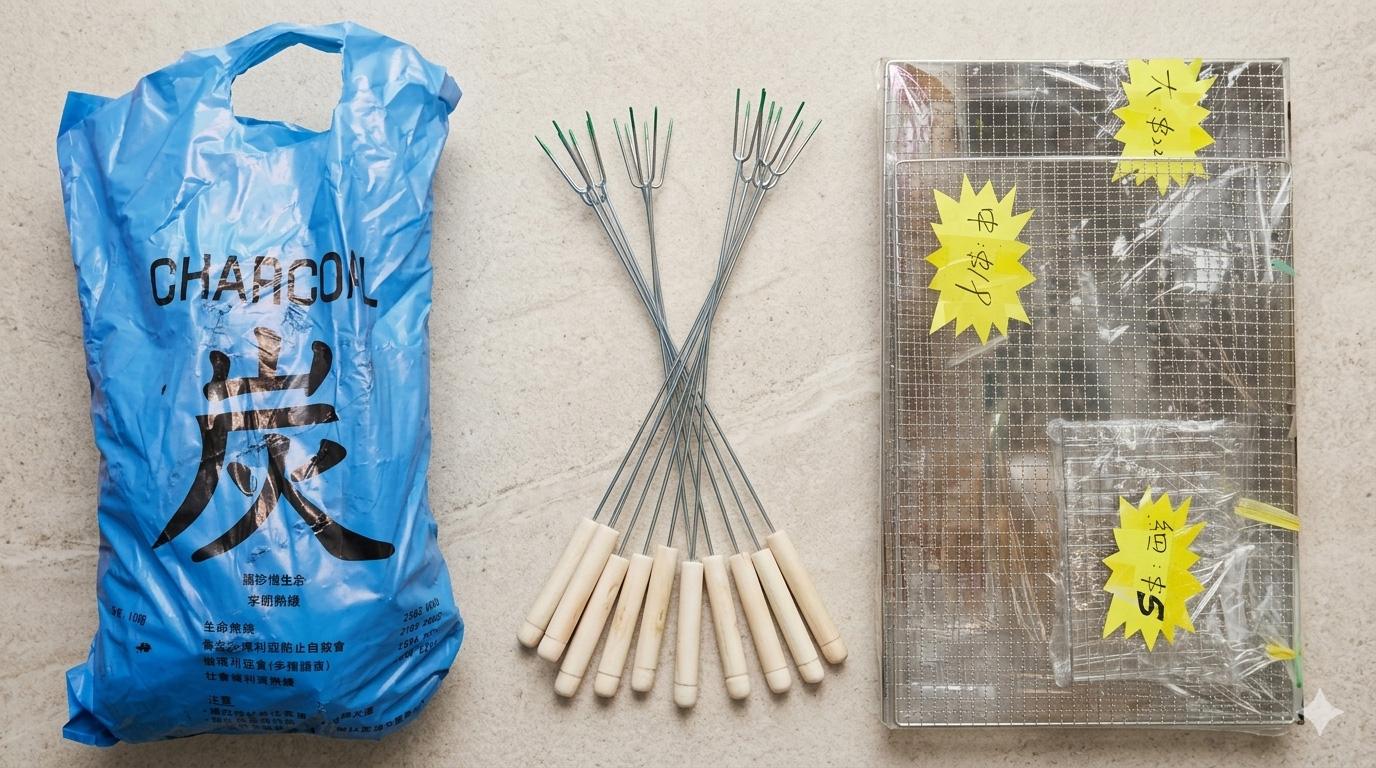 鍾記燒烤工具一應俱全